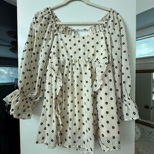 Altar'd State Cream Floral Blouse